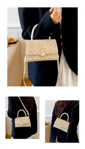 Bolso de hombro retro con monograma para mujer bolso elegante para uso diario y trabajo.