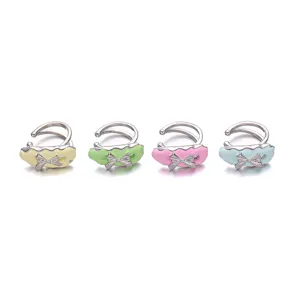 Ensemble de manchots d'oreilles émaillés colorés, boucles d'oreilles clip sans perçage.