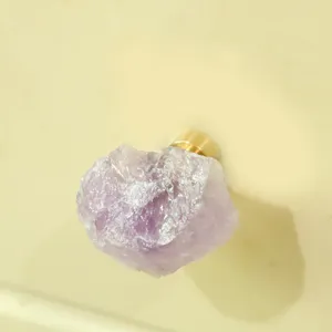 Bouton de meuble en cristal brut naturel et laiton poignée de tiroir trou unique chic
