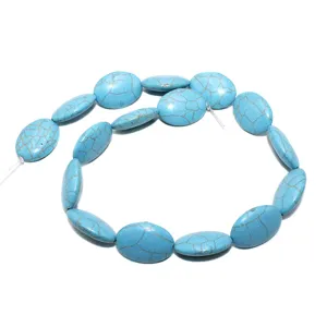 Turchese Sintetica Perle Sciolte Ovale Cabochon di Pietra Preziosa Per Braccialetto Produzione di Gioielli DIY Accessori per Abbigliamento