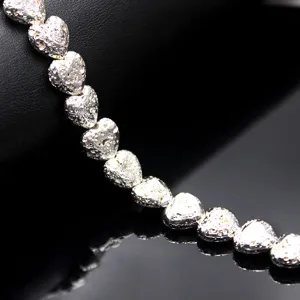 Silber beschichtete Vulkanstein Herzperlen DIY Armband Schmuckherstellung Zubehör
