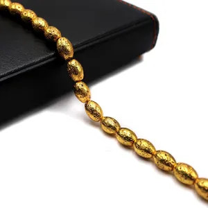 Electroplated Volcanic Stone Barrel Drum Loose Beads Colorful Lava DIY Bracelet Jewelry Accessories