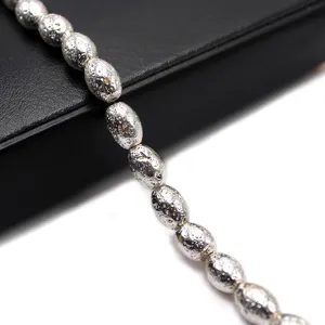 Electroplated volcanic stone loose beads barrel shape DIY bracelet jewelry accessories