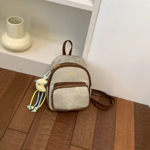 Petit sac à dos décontracté pour femme mode en cuir PU cartable voyage pratique