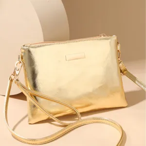 Womens Summer Casual Straw Woven Shoulder Bag Hollow Beach Retro Tote Metallic PU Leather Handbag Fashion Travel Purse