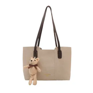 Borsa tote donna grande capacità colorblock casual primavera estate elegante borsa a spalla chic