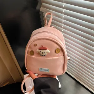 Femmes Mode Casual Cuir PU Mini Sac à Dos Mignon Chiot Applique Cartable Sac de Voyage Sac à Dos Femme