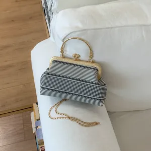 Women's Evening Rhinestone Handbag Luxury Designer Mini Evening Dress Bag Chain Shoulder Bag PU Leather Daily Handbag