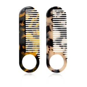 Acetate hair comb marble pattern pocket hairbrush anti-static portable styling tool set