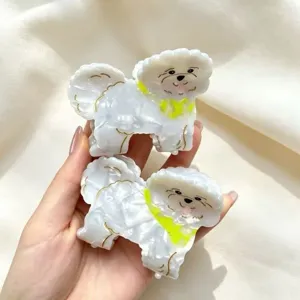 Süße Essigsäure-Platte Teddyhund Haarkralle Für Damen Mode Cartoon Welpe Hochsteckfrisur Haarklammer Dekorativer Kopfschmuck Geschenk