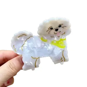 Acetat Hunderasse Haarklammer, süßes Design für Damen Frisur, Detailansicht des Clips.