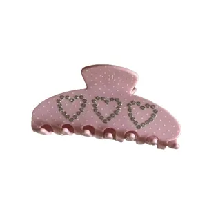 Molla per capelli rosa pois strass accessorio acconciatura carino dolce per donna ragazza