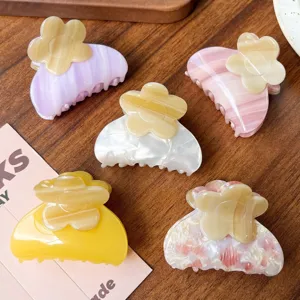 Französisch Vintage Essigsäure Blumen Haarkralle Klein Verlauf Haarspange Kopfschmuck Haarschmuck Für Damen