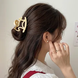 Pince à cheveux élégante ajourée en blanc cassé, idéale pour des coiffures élégantes et sûres.
