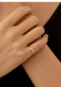 Vintage 14k gold plated sterling silver star ring minimalist dainty pinky ring for women