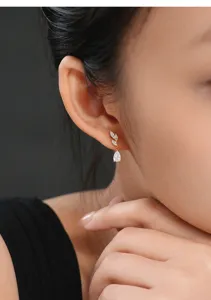 Elegante 18k vergulde zilveren druppel blad oorbellen voor vrouwen stijlvolle sieraden.