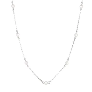 Silver station pearl necklace dainty star chain choker elegant jewelry for women chic daily wear