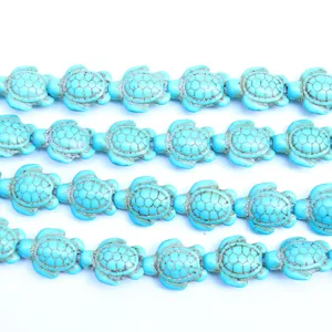 Perline di turchese sintetico a forma di tartaruga accessori per gioielli fai da te art
