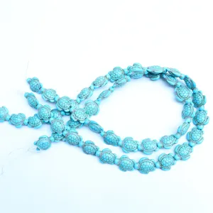 Turchese sintetico forma di tartaruga perle sfuse accessori per creazione gioielli 1pz