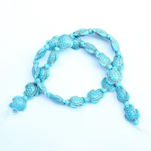 Perline di Turchese Sintetico a Forma di Tartaruga per Creazione Gioielli Fai da Te Design Animale Retrò per Bracciali