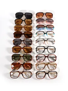 Vintage square double bridge sunglasses for women, UV protection retro fashion eyewear shades.