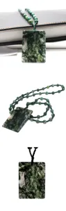 Collana con ciondolo in agata muschiata naturale pietra preziosa quadrata gioielli perline