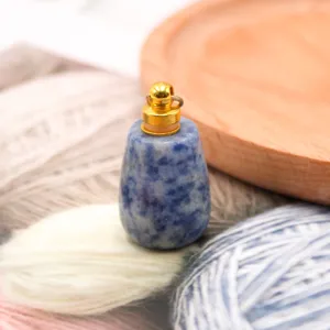 Pendentif flacon d'huile essentielle en cristal de sodalite naturelle bijou accessoire.