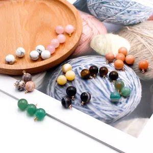 Natural stone round ball pendant crystal necklace round bead pendant jewelry accessories DIY