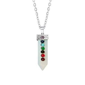Pendente spada in cristallo naturale sette colori collana gioiello moda dettaglio chic
