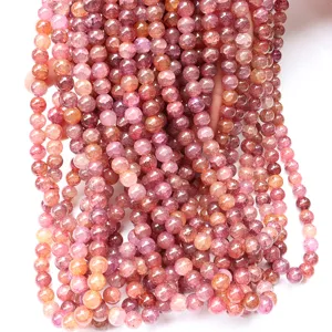 Perline di vetro fessurate bicolore accessori fai da te, fili di perle tonde sfaccettate.