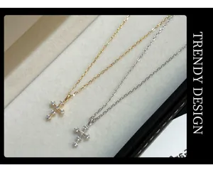 S925 Sterling Silver Pavé Cross Pendant Necklace Elegant Fashion Couple Jewelry Gift