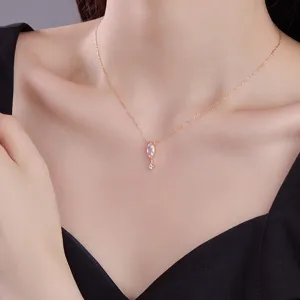 Prachtige 925 zilveren marquise druppel sleutelbeen ketting elegante luxe hanger sieraden dames