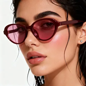 Occhiali da sole retrò con montatura piccola vintage ovali occhiali moda estetica per donne