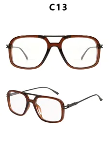 Retro square double bridge optical glasses women fashion vintage clear lens eyewear frame