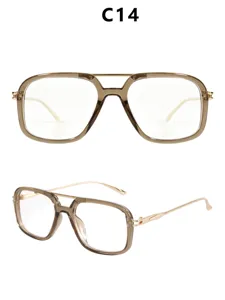 Retro square double bridge sunglasses for women, fashionable anti-UV eyewear new style.