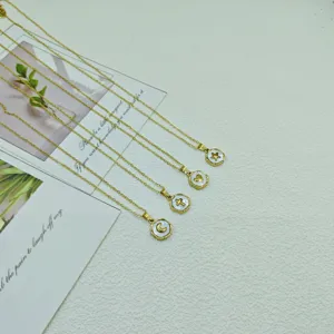 Collana con ciondolo in conchiglia in acciaio inossidabile moda catena oro gioielli moda