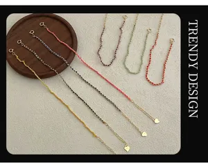 S925 silver colorful woven chain bracelet, chic handmade braided rope jewelry gift for women.