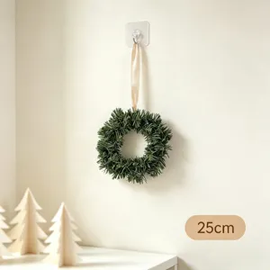 Ghirlanda di Natale artificiale in pino 25cm decorazione appendiporta DIY verde casa.