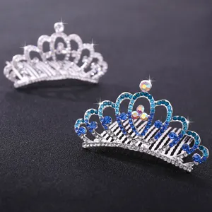 Peigne à cheveux diadème strass pour enfants, couronne scintillante accessoire fille.