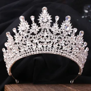 Atemberaubende Braut Kristall Tiara Krone, glänzende Strass Hochzeit Haarschmuck für Frauen.
