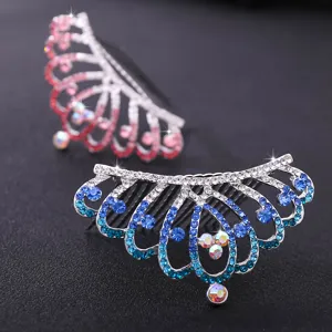 Peigne a cheveux strass tiara etincelant cristal enfants filles mariage mariee accessoires