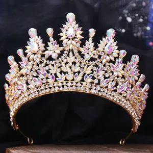 Barock Luxus Braut Tiara Krone Strass Kristall Hochzeit Haarschmuck Abschlussball Königin Krone Kopfschmuck Damen Schmuck