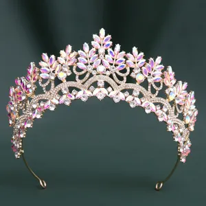 Bridal Wedding Crown Tiara Rhinestone Crystal Hair Accessories Hair Jewelry For Women Girls Crown Hair Piece Headpiece