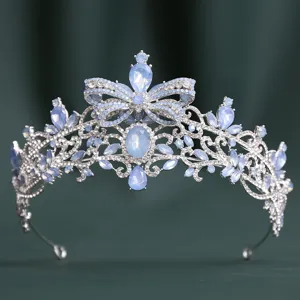 Exquisite baroque crystal bridal tiara, detailed wedding crown and elegant hair accessory.