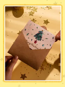 Tarjeta de felicitación de Navidad hecha a mano papel diy linda tarjeta de regalo.