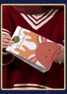 Bolsa de regalo de Navidad lindo reno de dibujos animados detalle para galletas dulces.