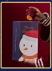 Bolsa de regalo de Navidad de papel diseño lindo de muñeco de nieve empaque festivo de dulces