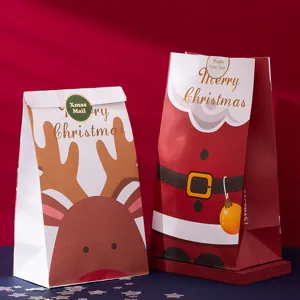 Bolsas de regalo de Navidad bolsas de papel de dibujos animados lindas para dulces galletas fiesta