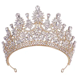 Wunderschöne Luxus Braut Strass Tiara Krone barock Kristall Hochzeit Haarschmuck Stil