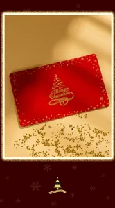 Tarjeta de felicitación de Navidad tarjeta de bendición rojo dorado minimalista festiva